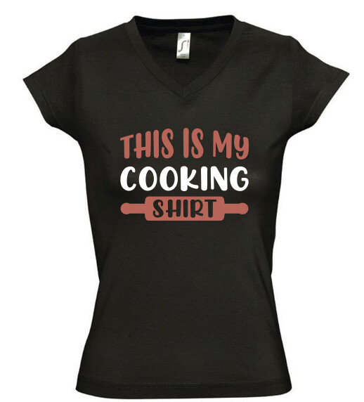 Női V nyakú póló