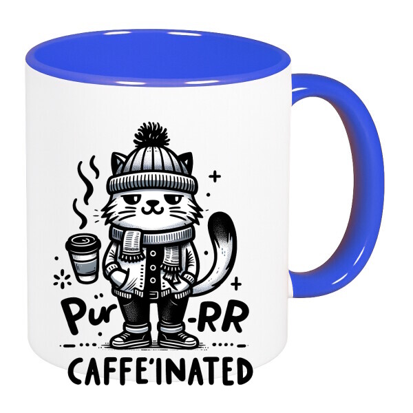 Színes fülű és belsejű bögre