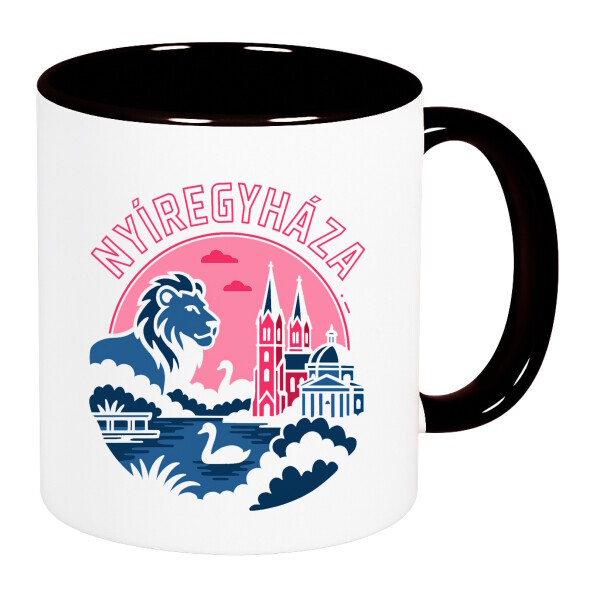 Színes fülű és belsejű bögre