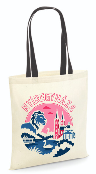 Vászontáska - színes fülű 