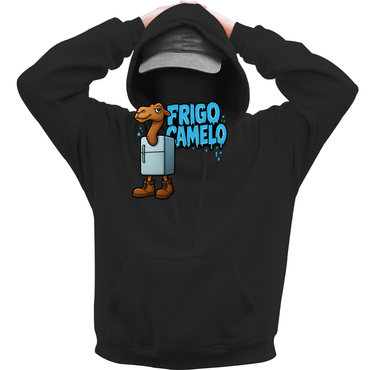 Kapucnis belebújós pulóver