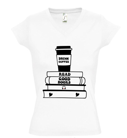 Női V nyakú póló