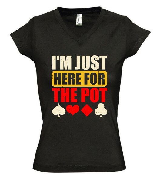 Női V nyakú póló