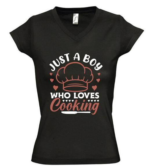 Női V nyakú póló