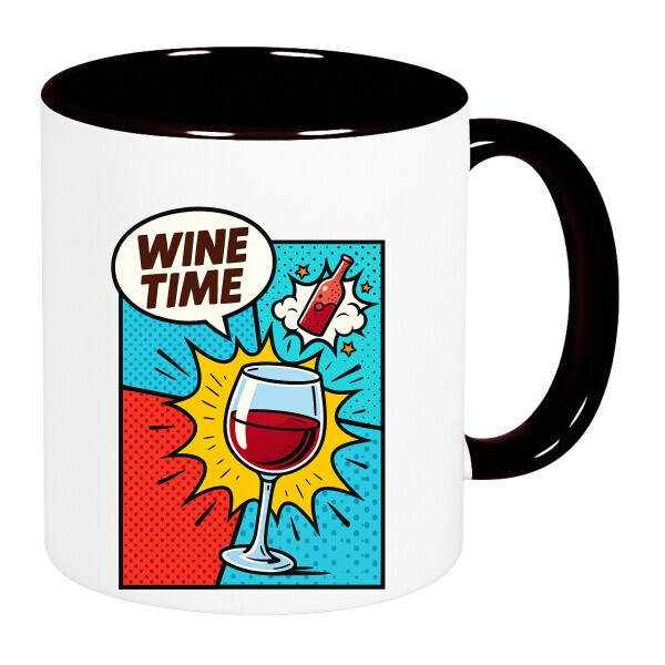 Színes fülű és belsejű bögre