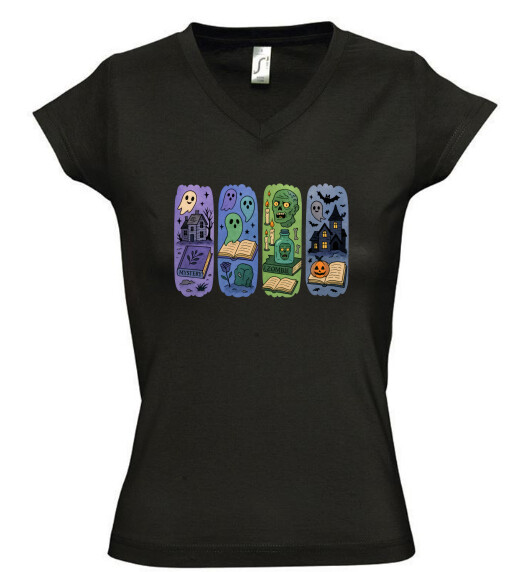 Női V nyakú póló