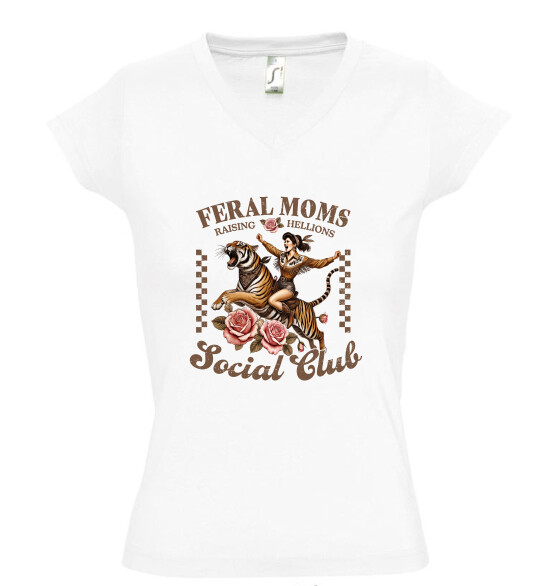 Női V nyakú póló