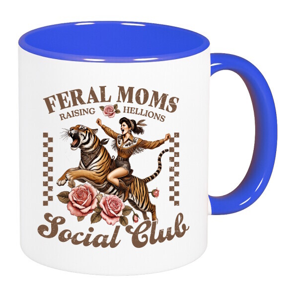 Színes fülű és belsejű bögre