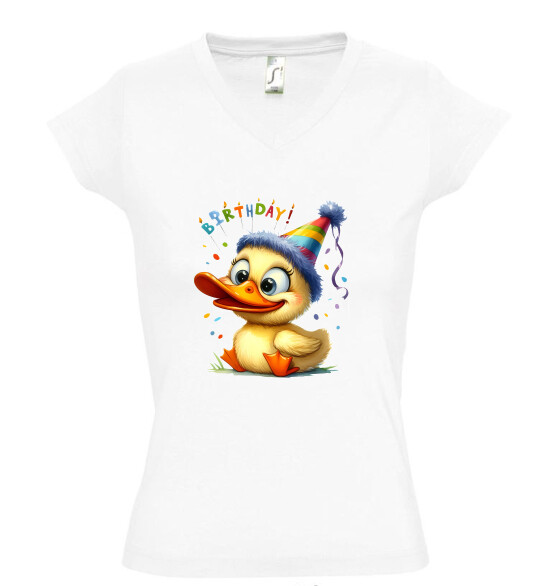 Női V nyakú póló