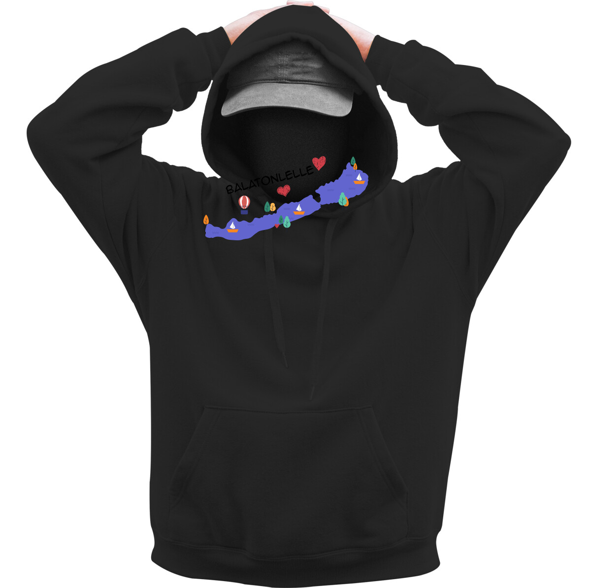 Kapucnis belebújós pulóver