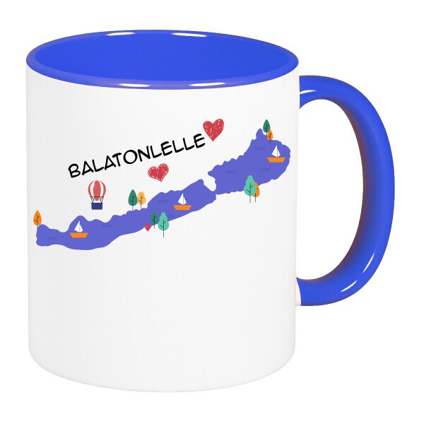 Színes fülű és belsejű bögre