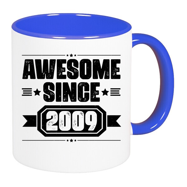 Színes fülű és belsejű bögre