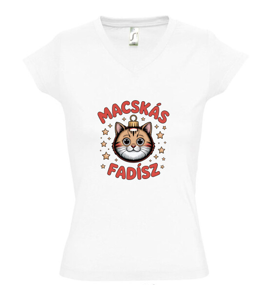 Női V nyakú póló