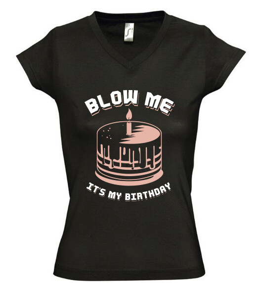 Női V nyakú póló