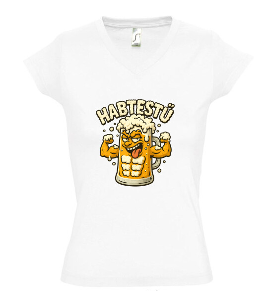 Női V nyakú póló