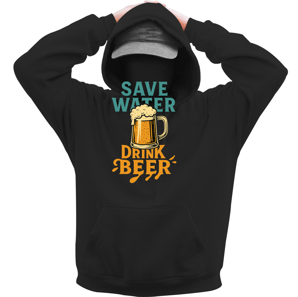 Kapucnis belebújós pulóver