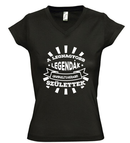 Női V nyakú póló