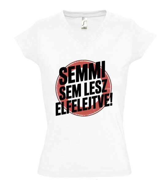 Női V nyakú póló