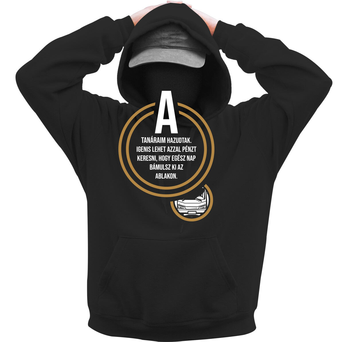 Kapucnis belebújós pulóver