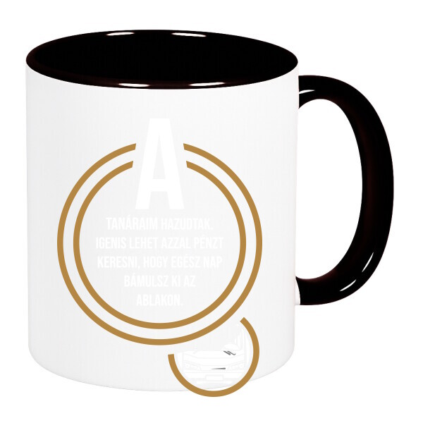 Színes fülű és belsejű bögre