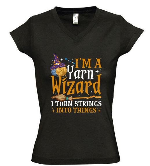 Női V nyakú póló