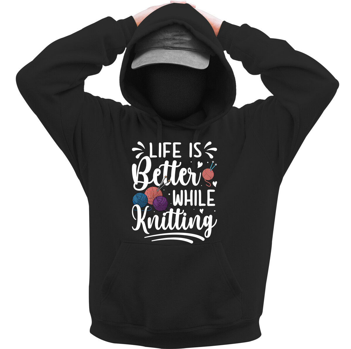 Kapucnis belebújós pulóver