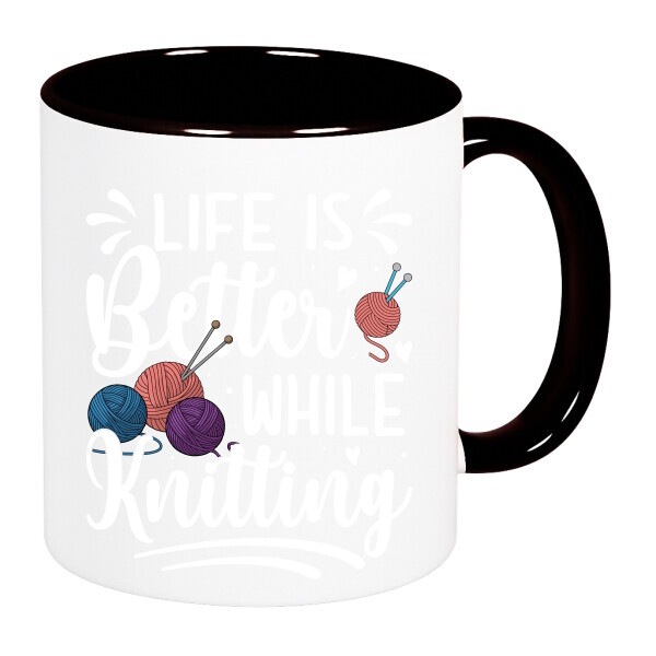 Színes fülű és belsejű bögre