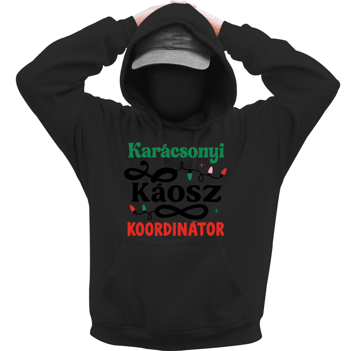 Kapucnis belebújós pulóver