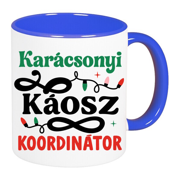 Színes fülű és belsejű bögre