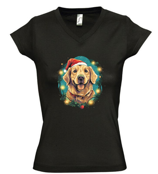 Női V nyakú póló