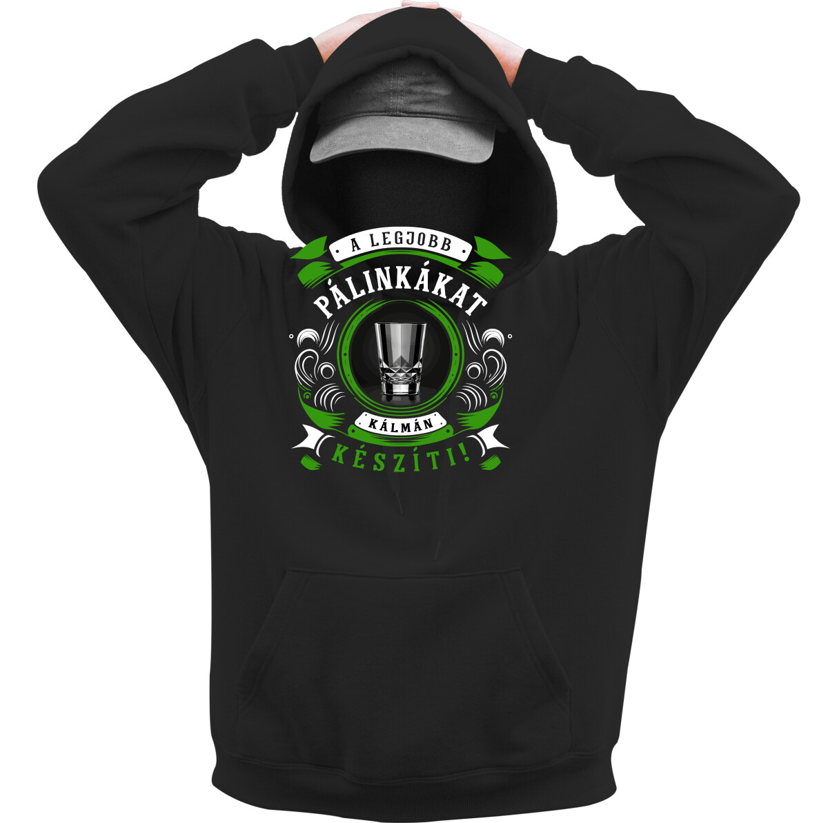 Kapucnis belebújós pulóver