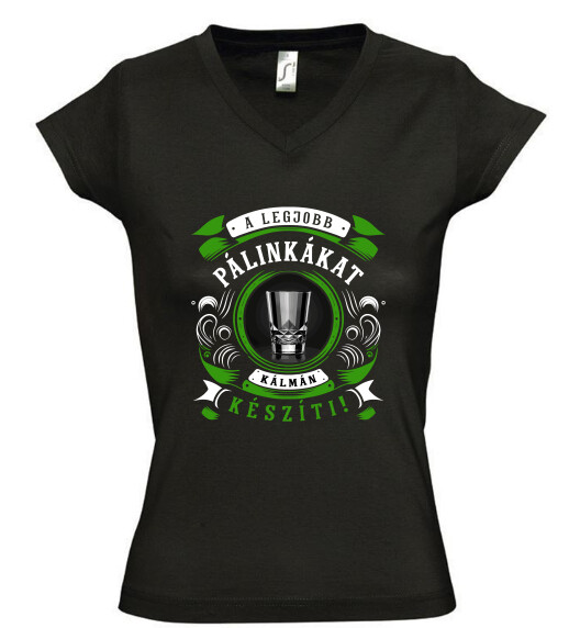 Női V nyakú póló