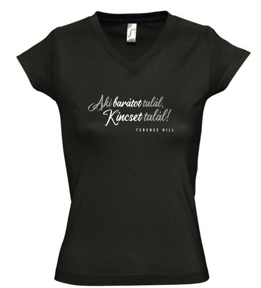 Női V nyakú póló