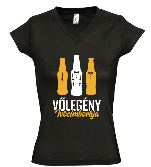 Női V nyakú póló