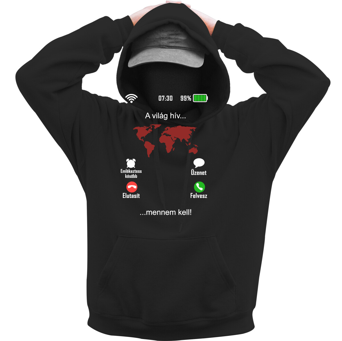 Kapucnis belebújós pulóver