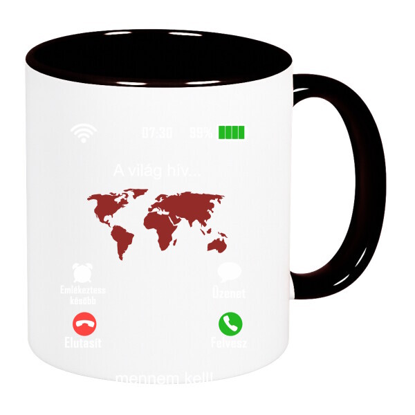 Színes fülű és belsejű bögre