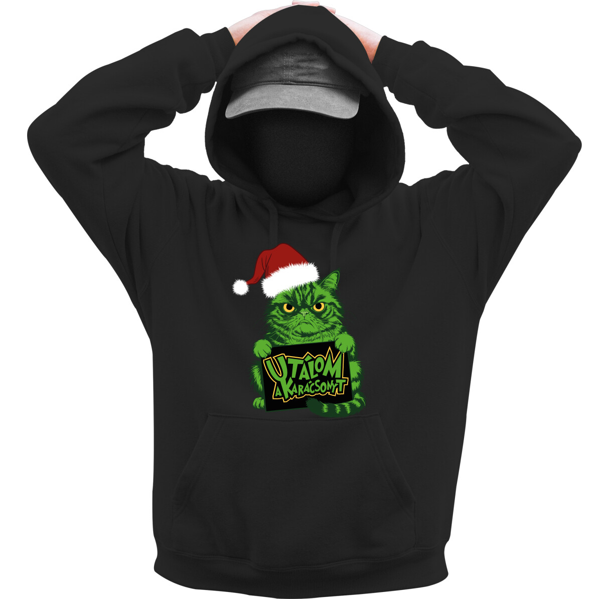 Kapucnis belebújós pulóver