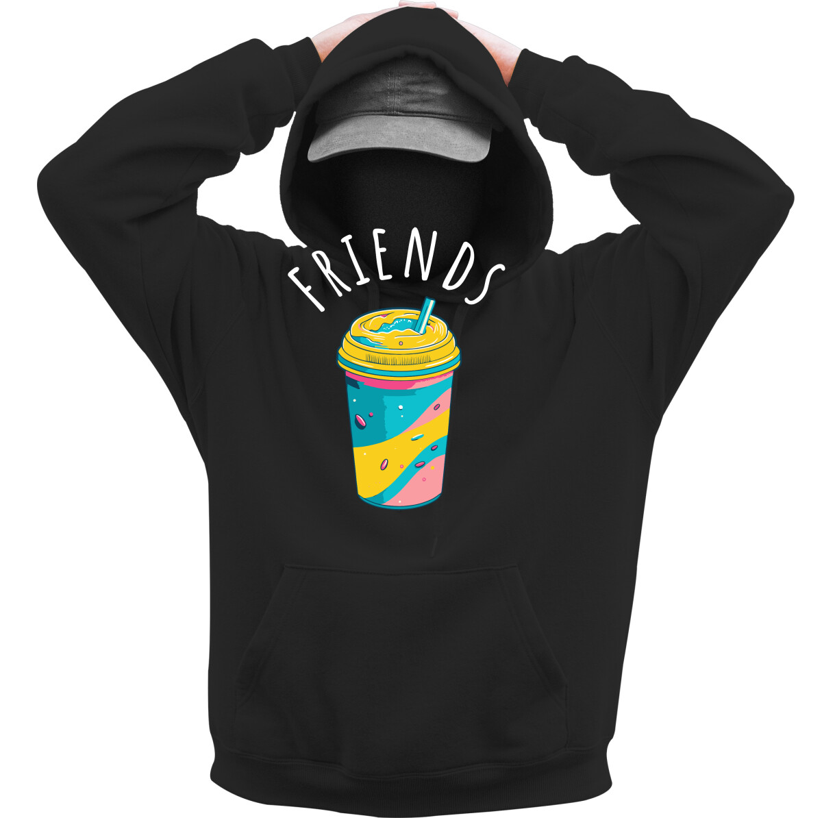 Kapucnis belebújós pulóver