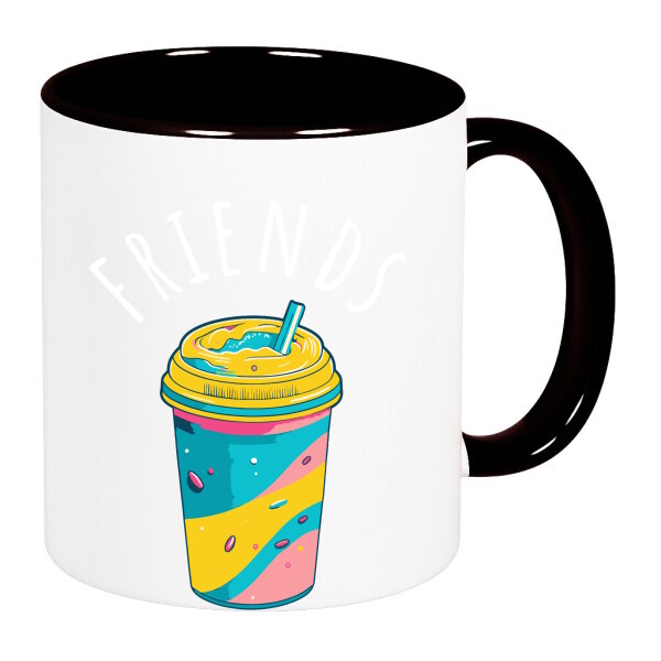 Színes fülű és belsejű bögre