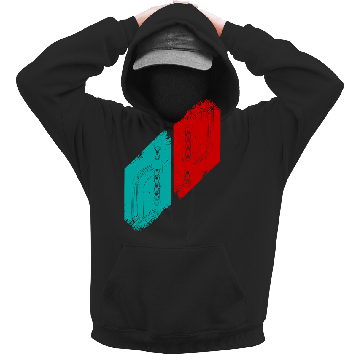 Kapucnis belebújós pulóver