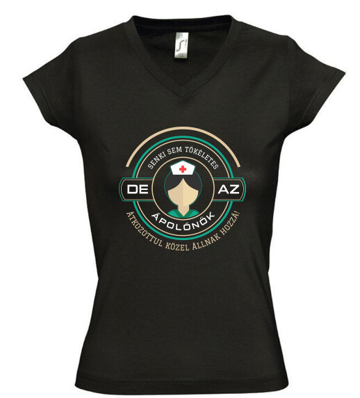 Női V nyakú póló