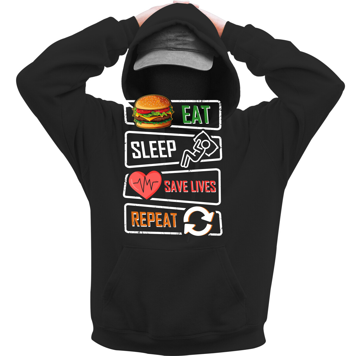 Kapucnis belebújós pulóver