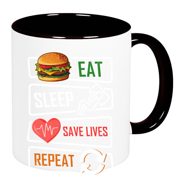 Színes fülű és belsejű bögre