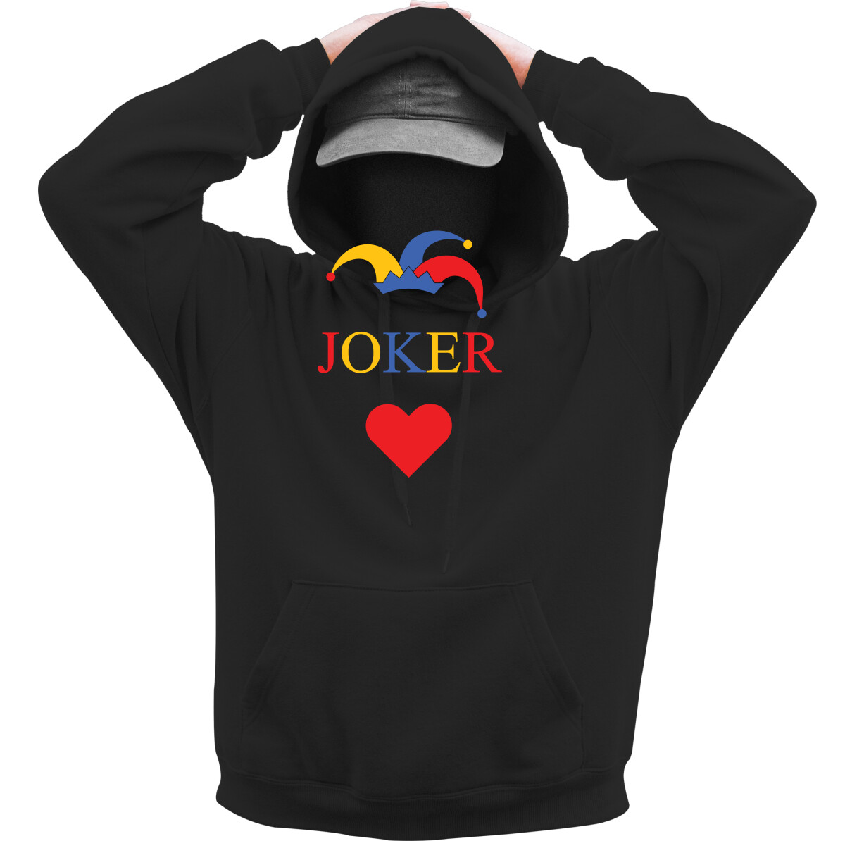 Kapucnis belebújós pulóver