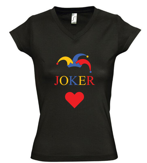 Női V nyakú póló