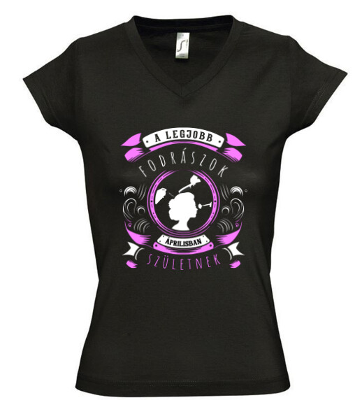 Női V nyakú póló