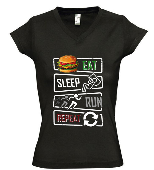 Női V nyakú póló