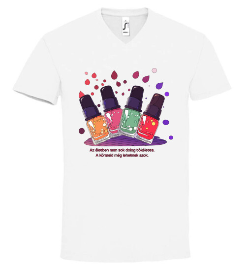Unisex V nyakú póló