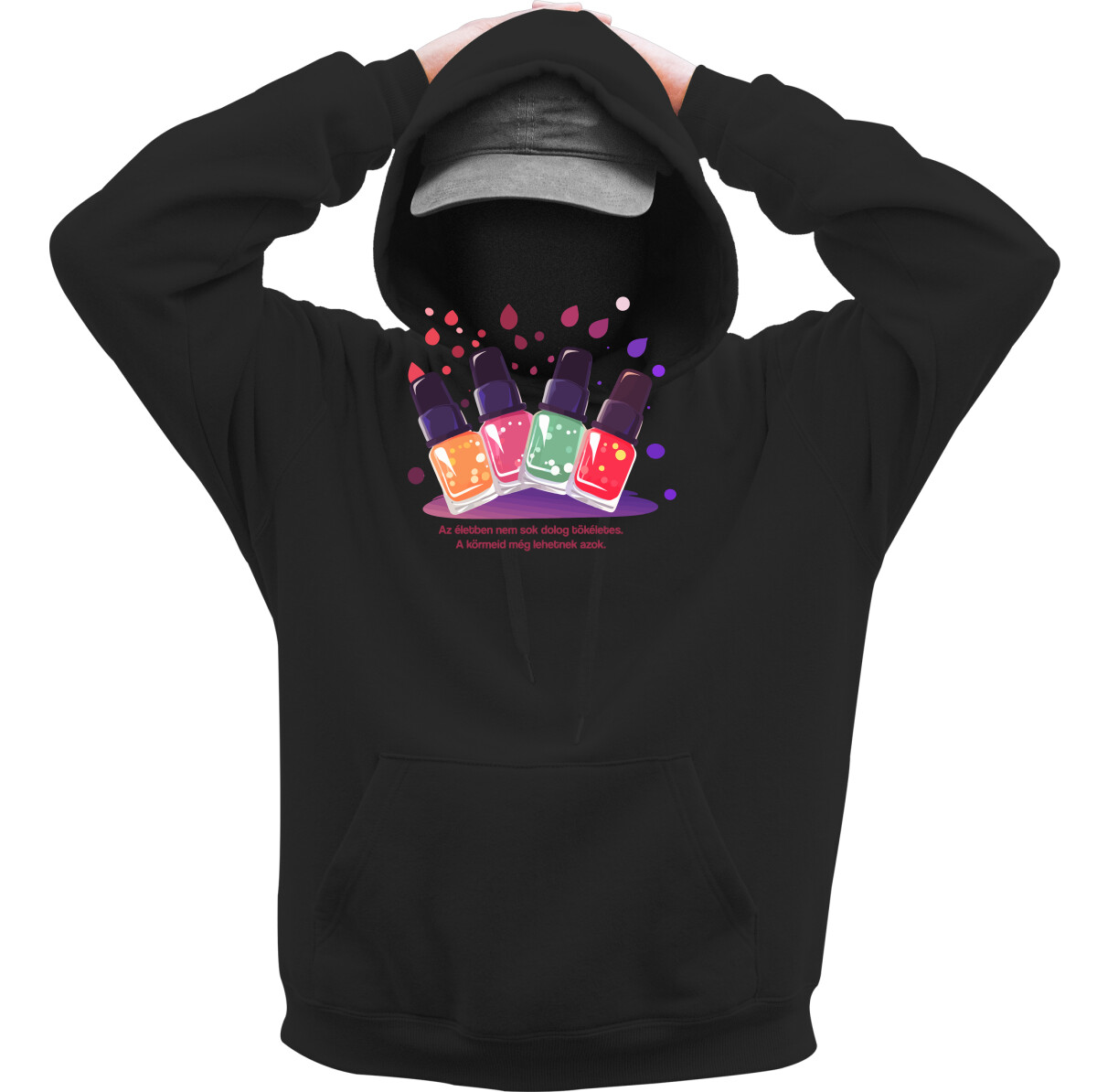 Kapucnis belebújós pulóver