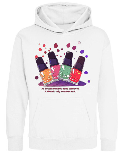 Kapucnis belebújós gyerek pulóver